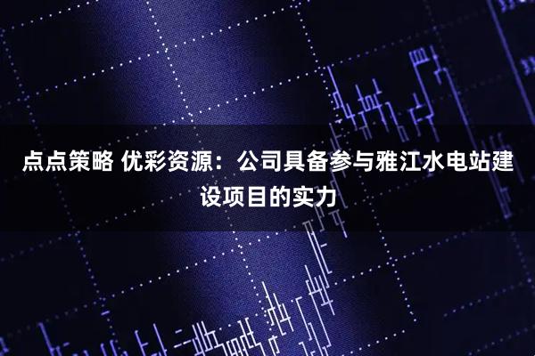点点策略 优彩资源：公司具备参与雅江水电站建设项目的实力
